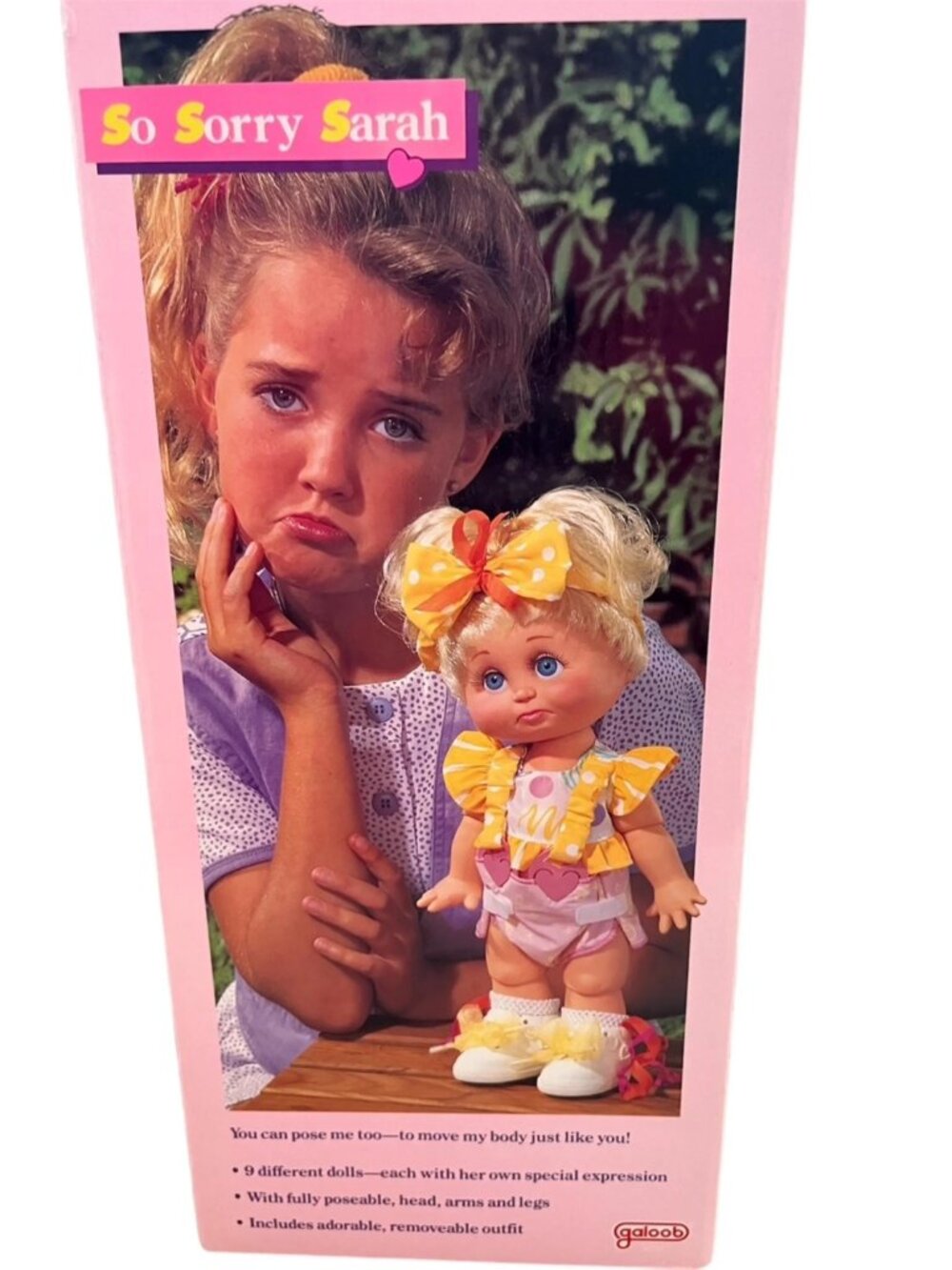 SARAH DOLL Baby Face #6 - Galoob Toys with Box - All Original Pouting Face 13" - Picture 7 of 10